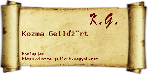 Kozma Gellért névjegykártya